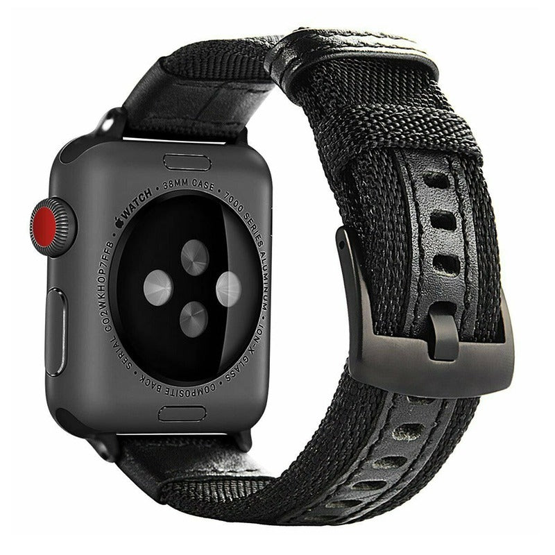 Armband für Apple Watch aus Nylon in der Farbe Schwarz, Modell Moscow #farbe_Schwarz