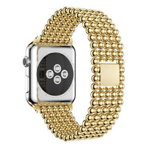 Armband für Apple Watch aus Edelstahl in der Farbe Gold, Modell Riga #farbe_Gold