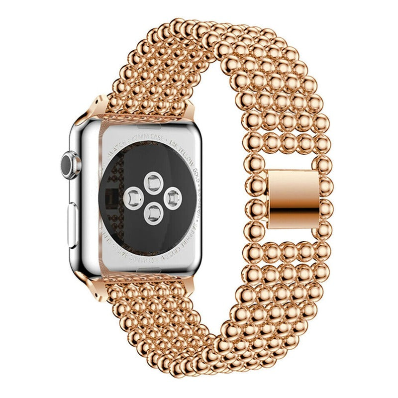 Armband für Apple Watch aus Edelstahl in der Farbe Rotgold, Modell Riga #farbe_Rotgold