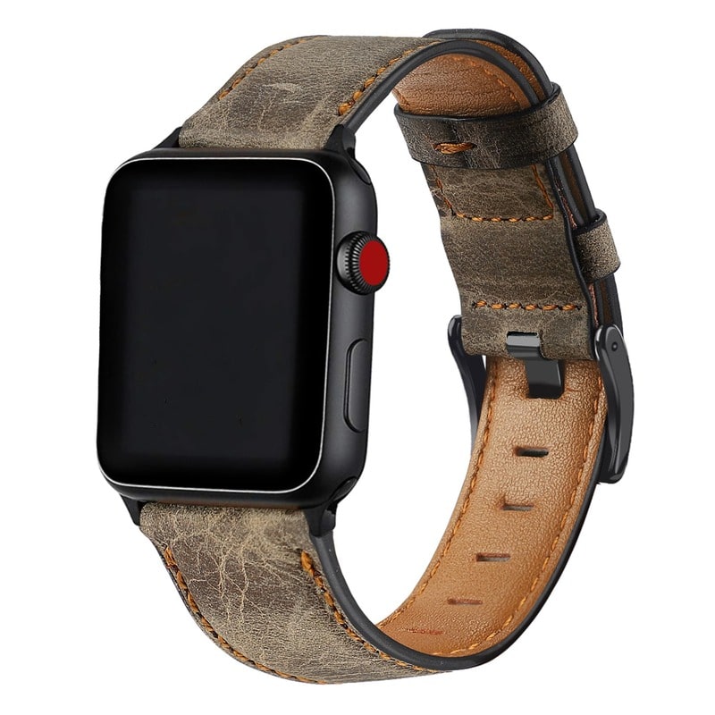Armband für Apple Watch aus Leder in der Farbe Braun, Modell Stockholm #farbe_Braun