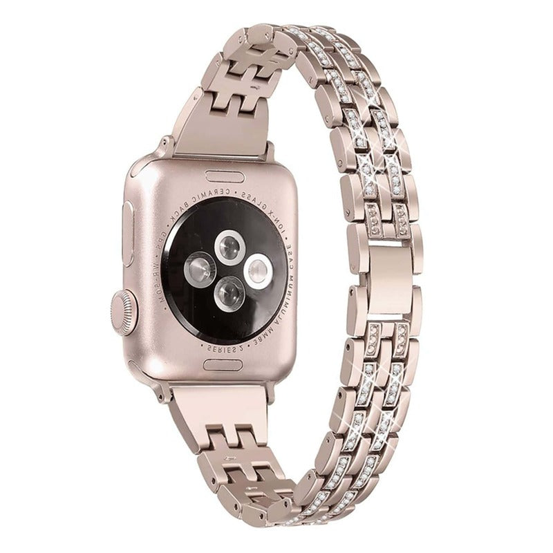 Armband für Apple Watch aus Edelstahl in der Farbe Champagner, Modell Melbourne #farbe_Champagner