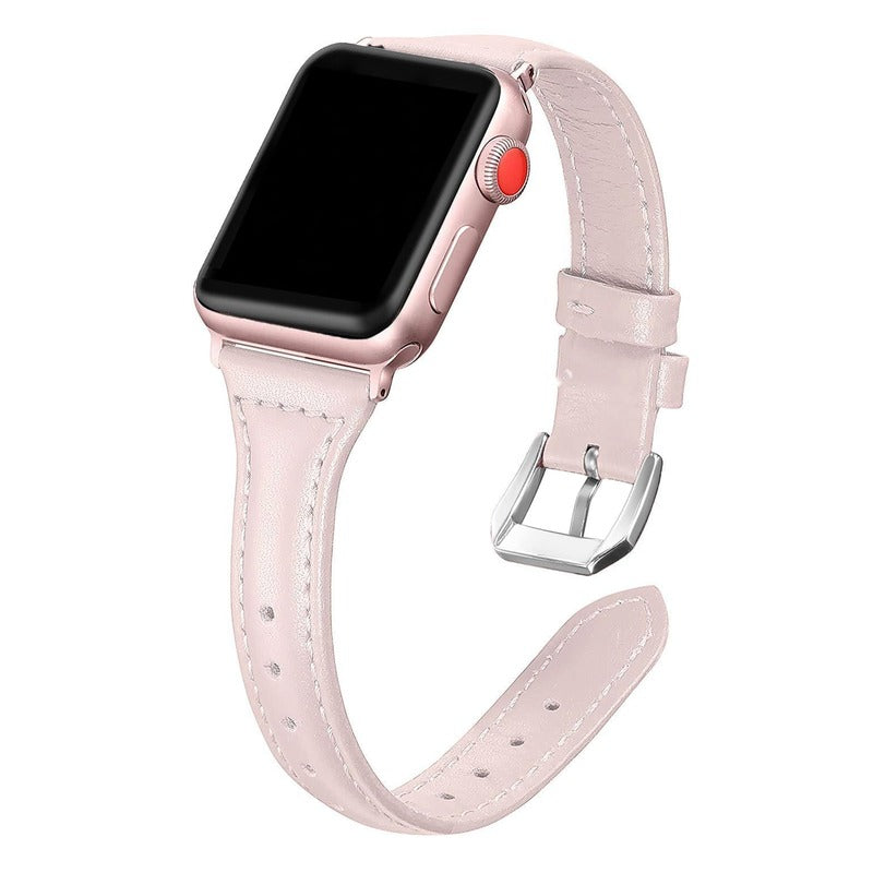 Armband für Apple Watch aus Leder in der Farbe Creampink, Modell Sydney #farbe_Creampink