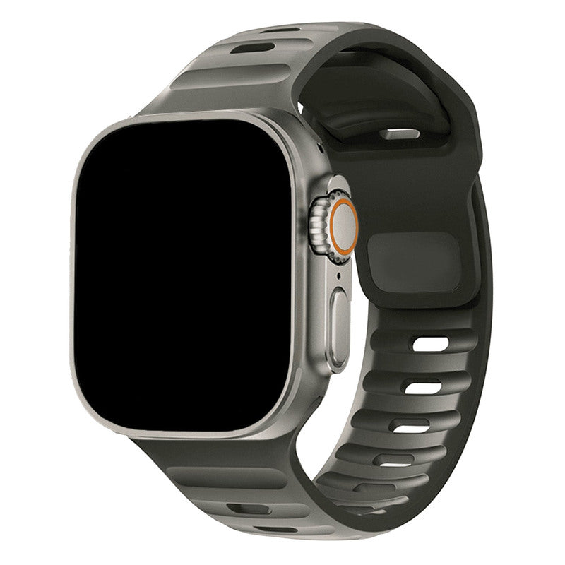 Armband für Apple Watch aus Silikon in der Farbe Dunkelgrün, Modell São Paulo #farbe_Dunkelgrün
