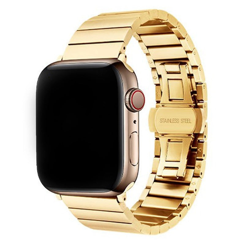 Armband für Apple Watch aus Edelstahl in der Farbe Gold, Modell Osaka #farbe_Gold