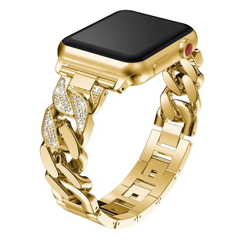 Armband für Apple Watch aus Edelstahl in der Farbe Rotgold, Modell Nizza #farbe_Gold