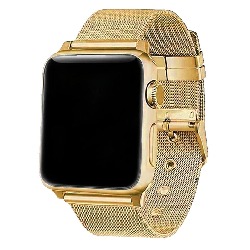 Armband für Apple Watch aus Edelstahl in der Farbe Gold, Modell Valencia #farbe_Gold