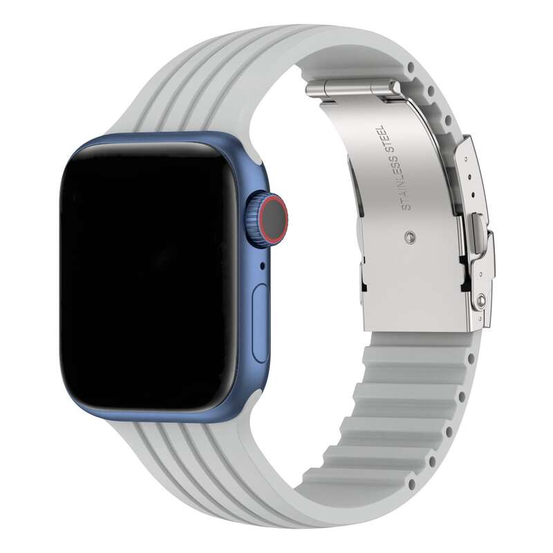 Armband für Apple Watch aus Silikon in der Farbe Grau, Modell Bogotá #farbe_Grau