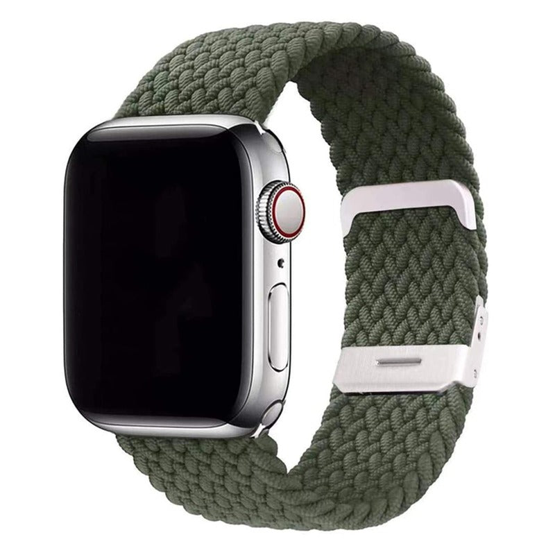 Armband für Apple Watch aus Nylon in der Farbe Mitternachtsgrün, Modell Jakarta #farbe_Mitternachtsgrün