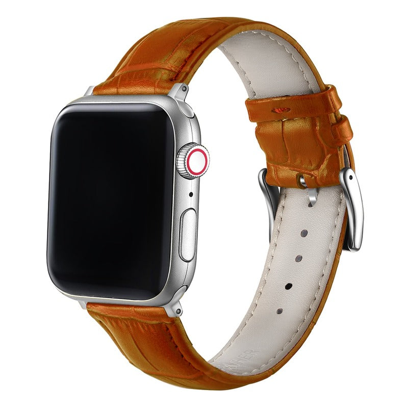 Armband für Apple Watch aus Leder in der Farbe Hellbraun, Modell Sheffield #farbe_Hellbraun