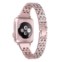 Armband für Apple Watch aus Edelstahl in der Farbe Pink, Modell Melbourne #farbe_Pink