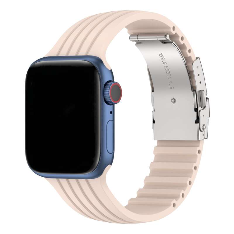 Armband für Apple Watch aus Silikon in der Farbe Rosa, Modell Bogotá #farbe_Rosa