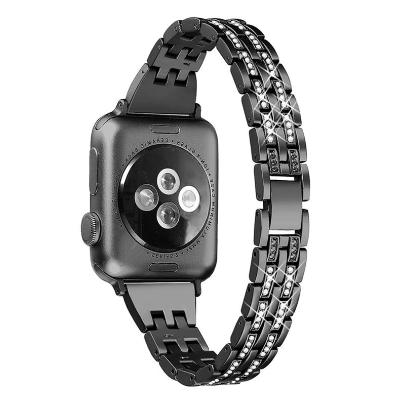 Armband für Apple Watch aus Edelstahl in der Farbe Schwarz, Modell Melbourne #farbe_Schwarz