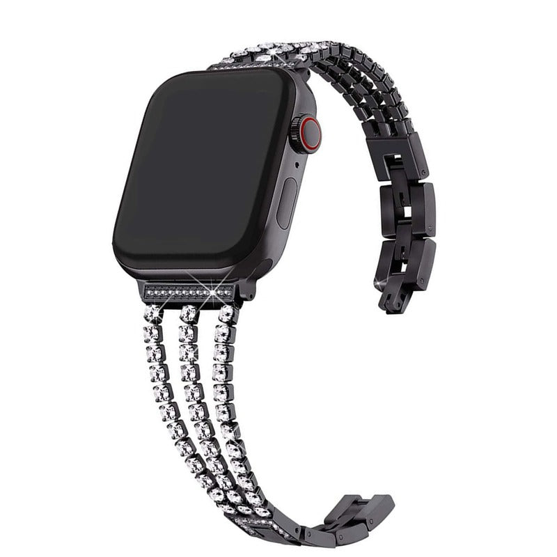 Armband für Apple Watch aus Edelstahl in der Farbe Schwarz, Modell Venedig #farbe_Schwarz