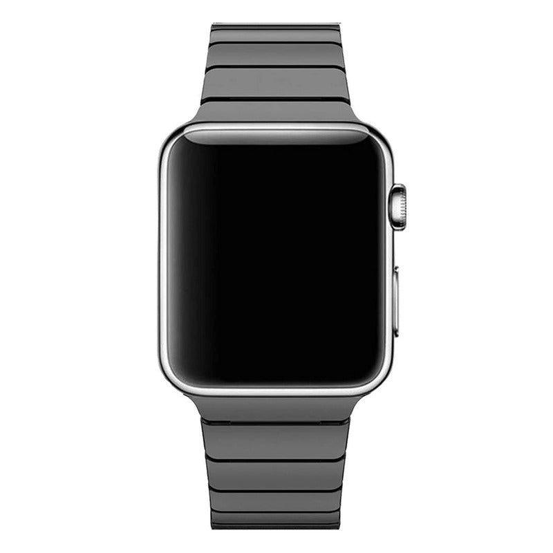 Armband für Apple Watch aus Edelstahl in der Farbe Schwarz, Modell Las Vegas #farbe_Schwarz