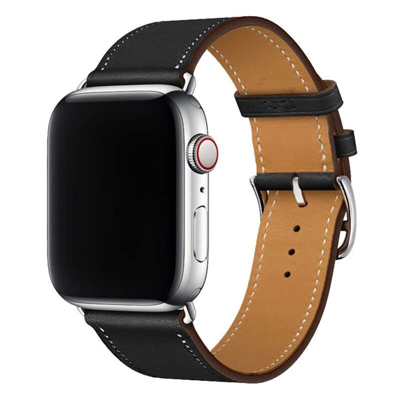 Armband für Apple Watch aus Leder in der Farbe 49 | 45 | 44 | 42 mm in Größe Schwarz Modell Birmingham #farbe_schwarz