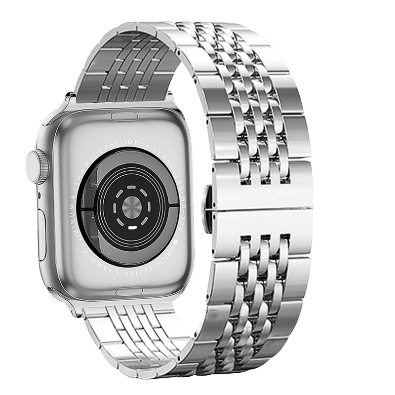 Armband für Apple Watch aus Edelstahl in der Farbe Silber Modell Chelsea #farbe_Silber