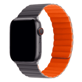 Armband für Apple Watch aus Silikon in der Farbe Grau/Orange, Modell Lima #farbe_Grau/Orange