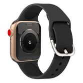 Armband für Apple Watch aus Silikon in der Farbe Schwarz, Modell Bordeaux #farbe_Schwarz