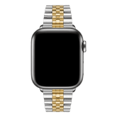 Armband für Apple Watch aus Edelstahl in der Farbe Silber-Gold, Modell New York #farbe_Silber-Gold
