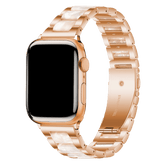 Armband für Apple Watch aus Edelstahl in der Farbe Rosegold/Pink, Modell Lissabon #farbe_Rosegold/Pink