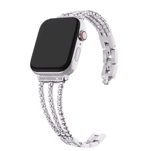 Armband für Apple Watch aus Edelstahl in der Farbe Silber, Modell Venedig #farbe_Silber