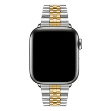 Armband für Apple Watch aus Edelstahl in der Farbe Silber-Gold, Modell New York #farbe_Silber-Gold