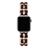 Armband für Apple Watch aus Edelstahl in der Farbe Rosegold-Schwarz, Modell Montpellier #farbe_Rosegold-Schwarz