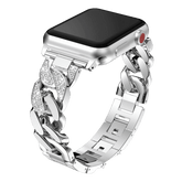 Armband für Apple Watch aus Edelstahl in der Farbe Silber, Modell Nizza #farbe_Silber
