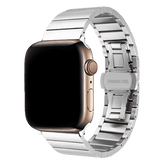 Armband für Apple Watch aus Edelstahl in der Farbe Schwarz, Modell Osaka #farbe_Silber