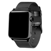 Armband für Apple Watch aus Edelstahl in der Farbe Schwarz, Modell Valencia #farbe_Schwarz