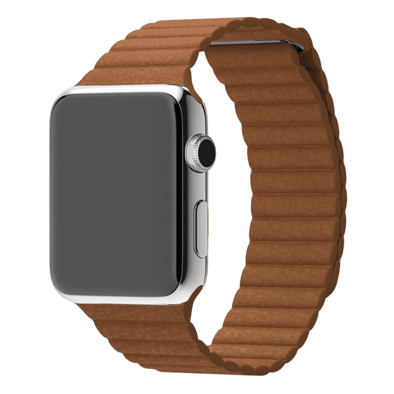 Armband für Apple Watch aus Leder in der Farbe Braun, Modell Marseille #farbe_Braun