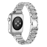 Armband für Apple Watch aus Gliederarmband in der Farbe Silber, Modell Paris #farbe_Silber