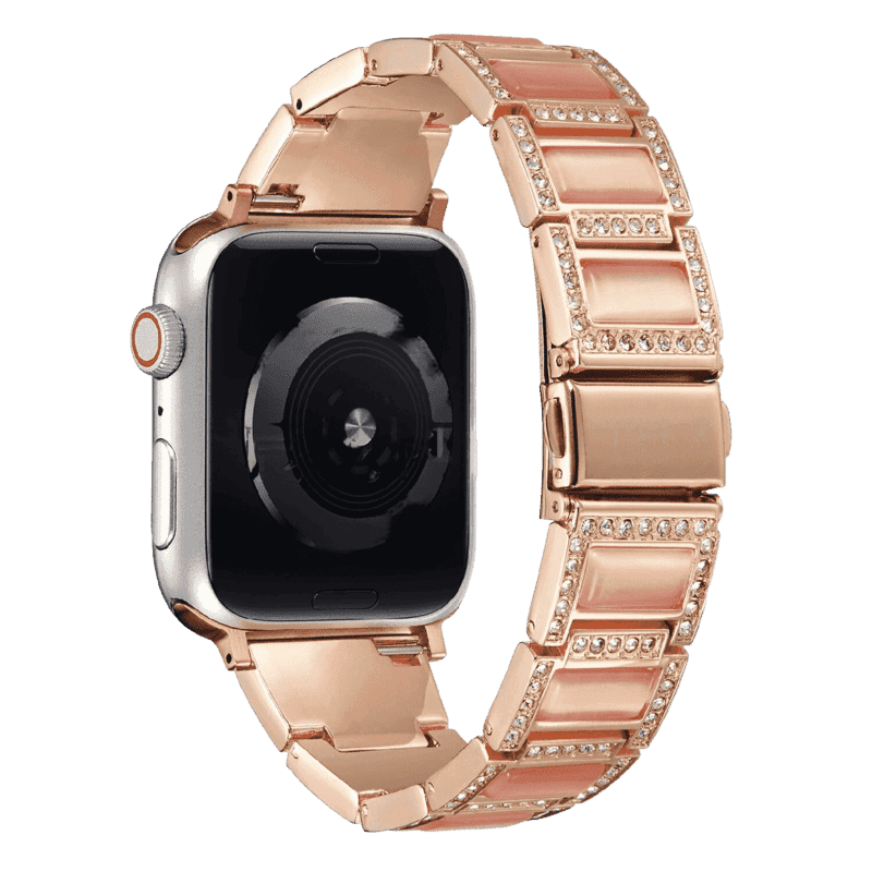 Armband für Apple Watch aus Edelstahl in der Farbe Rosegold/Rosa, Modell Kairo #farbe_Rosegold/Rosa
