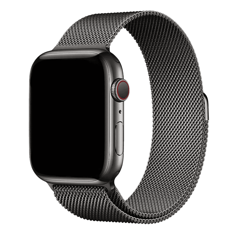 Armband für Apple Watch aus Edelstahl in der Farbe Space Grau, Modell San Diego #farbe_Space Grau