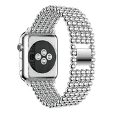 Armband für Apple Watch aus Edelstahl in der Farbe Silber, Modell Riga #farbe_Silber