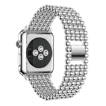 Armband für Apple Watch aus Edelstahl in der Farbe Silber, Modell Riga #farbe_Silber