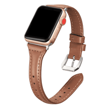 Armband für Apple Watch aus Leder in der Farbe Creampink, Modell Sydney #farbe_Braun