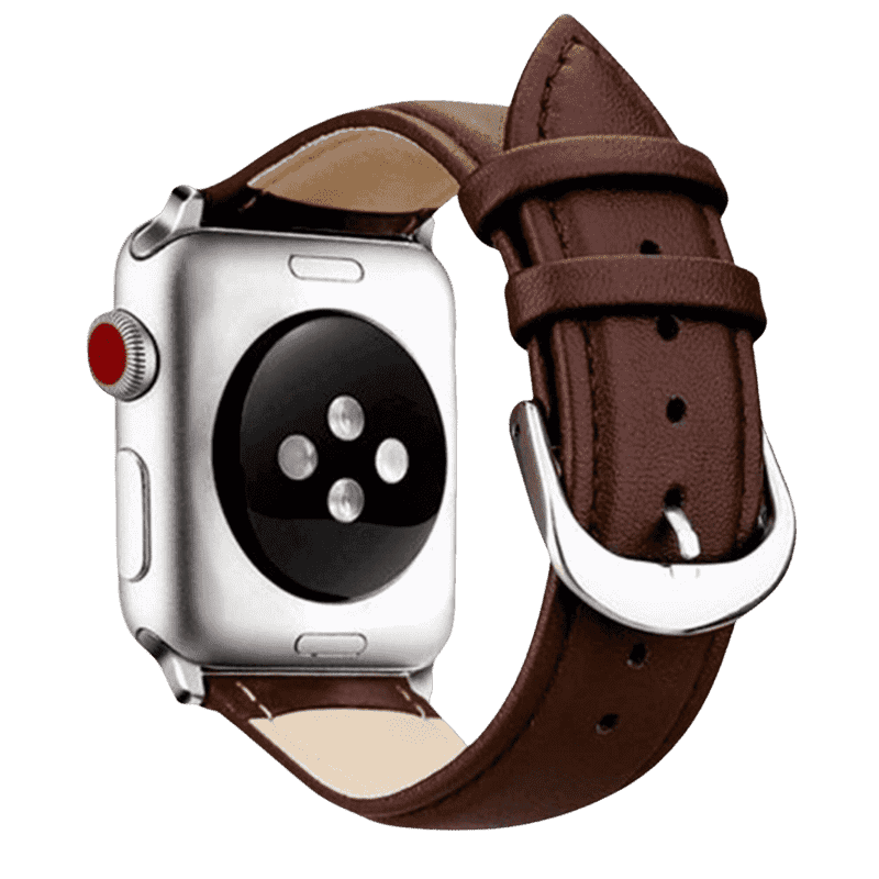 Armband für Apple Watch aus Leder in der Farbe Braun, Modell Kopenhagen #farbe_Braun