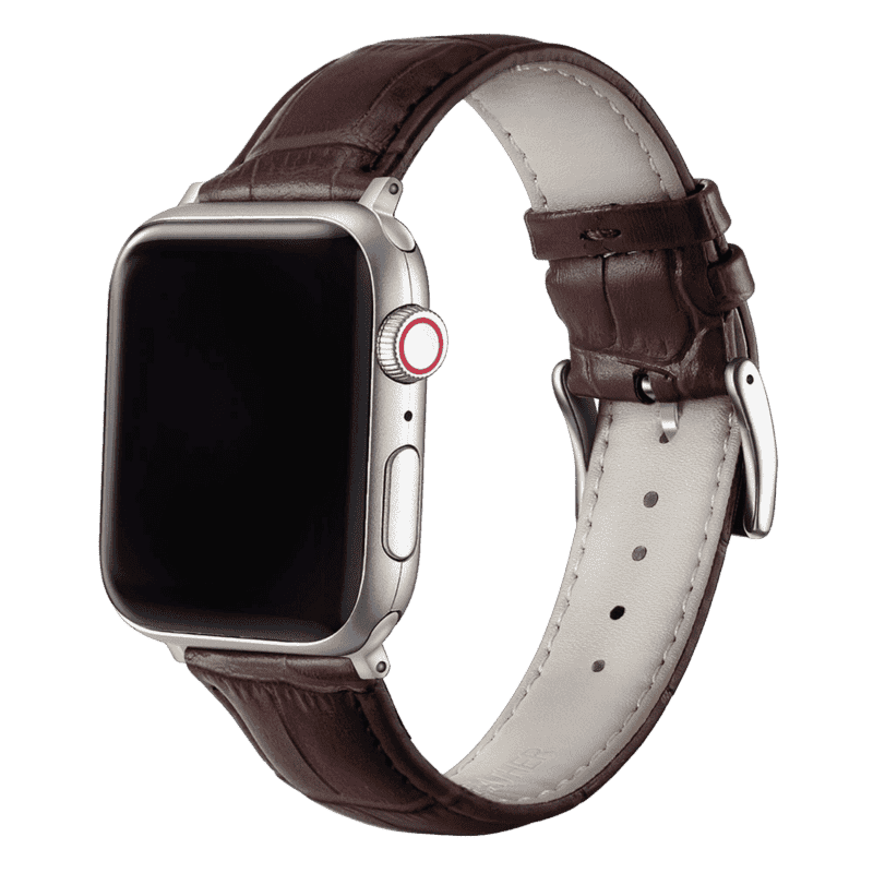 Armband für Apple Watch aus Leder in der Farbe Dunkelbraun, Modell Sheffield #farbe_Dunkelbraun
