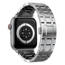 Armband für Apple Watch aus Edelstahl in der Farbe Silber, Modell Atlanta #farbe_Silber