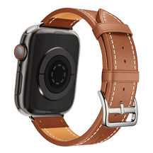 Armband für Apple Watch aus Leder in der Farbe Braun, Modell Eastfield #farbe_Braun