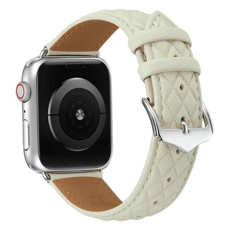 Armband für Apple Watch aus Leder in der Farbe Weiß, Modell Catania #farbe_Weiß