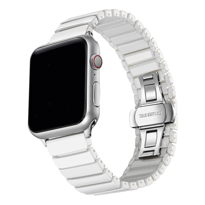 Armband für Apple Watch aus Keramik in der Farbe Weiß, Modell Los Angeles #farbe_Weiß