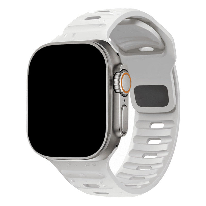 Armband für Apple Watch aus Silikon in der Farbe Weiß, Modell São Paulo #farbe_Weiß