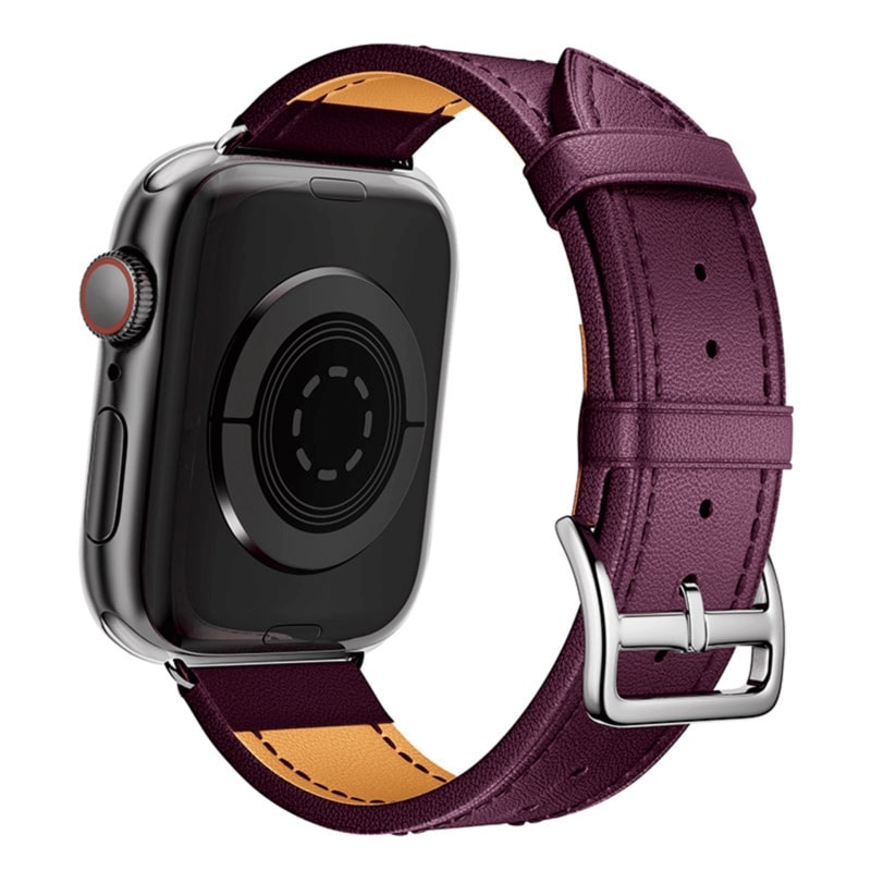 Armband für Apple Watch aus Leder in der Farbe Lila, Modell Eastfield #farbe_Lila