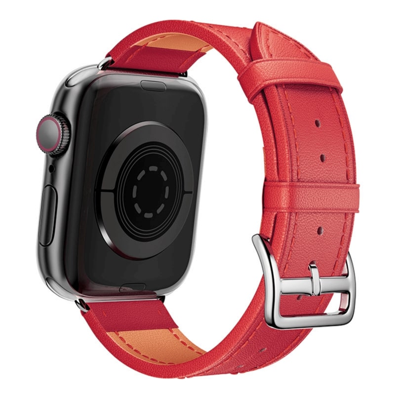 Armband für Apple Watch aus Leder in der Farbe Rot, Modell Eastfield #farbe_Rot
