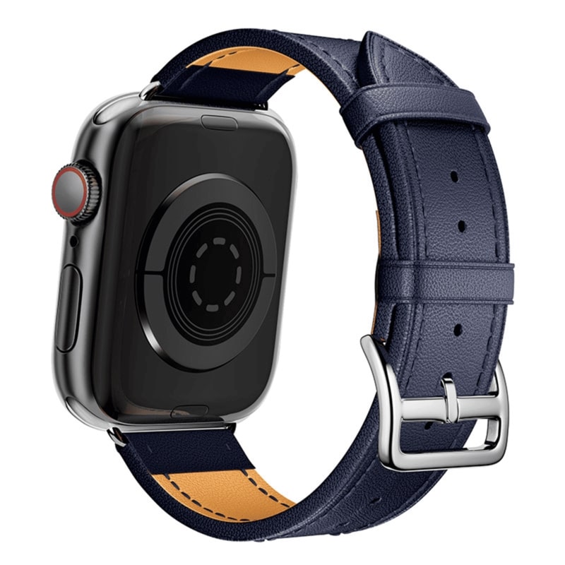 Armband für Apple Watch aus Leder in der Farbe Dunkelblau, Modell Eastfield #farbe_Dunkelblau