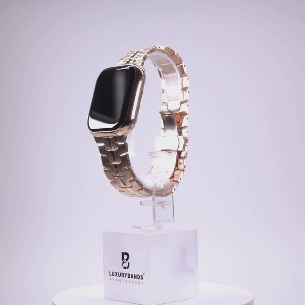 Armband für Apple Watch aus Edelstahl in der Farbe Rosegold, Modell Mailand #farbe_Rosegold