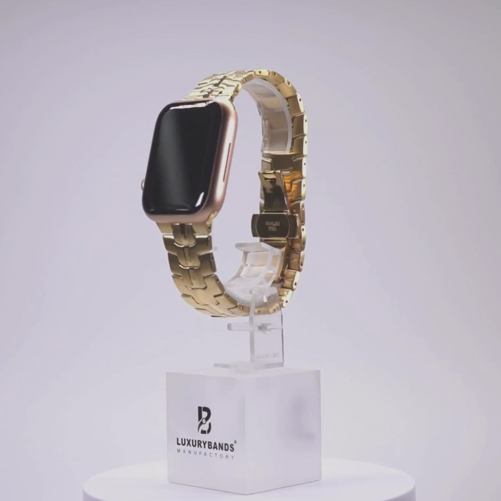 Armband für Apple Watch aus Edelstahl in der Farbe Gold, Modell Mailand #farbe_Gold