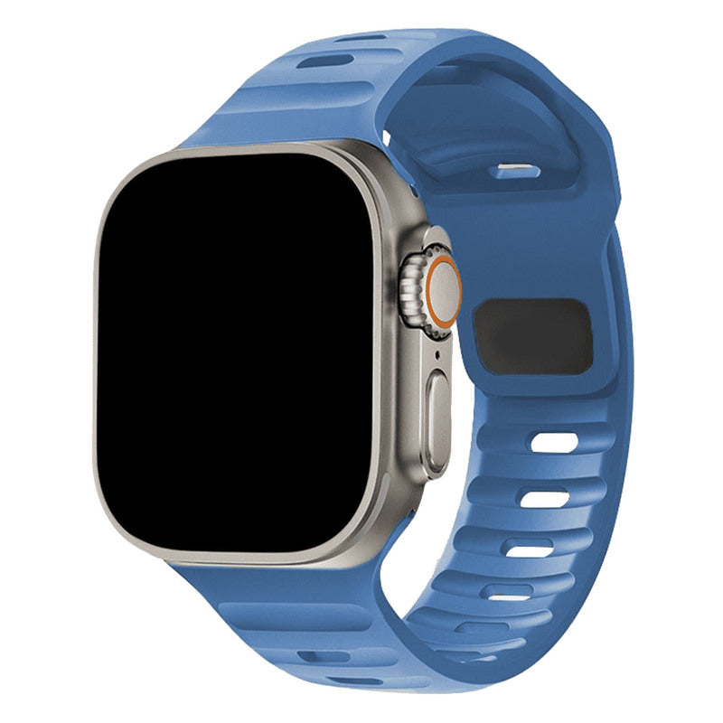 Armband für Apple Watch aus Silikon in der Farbe Grau, Modell São Paulo #farbe_Blau